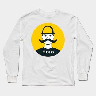 Building Boldness: Molo Logo in Heroic Pop Art Style Long Sleeve T-Shirt